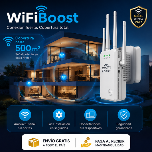 WiFiBoost™ | Amplía la cobertura WiFi en todo tu hogar.