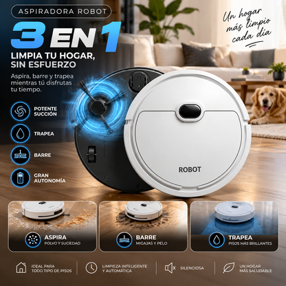 RoboClean™ | Robot Aspiradora 3 En 1 Inteligente