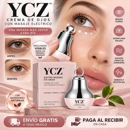 Crema de Ojos YCZ™ | con Masaje Eléctrico | Reduce Ojeras y Desinflama tu Mirada