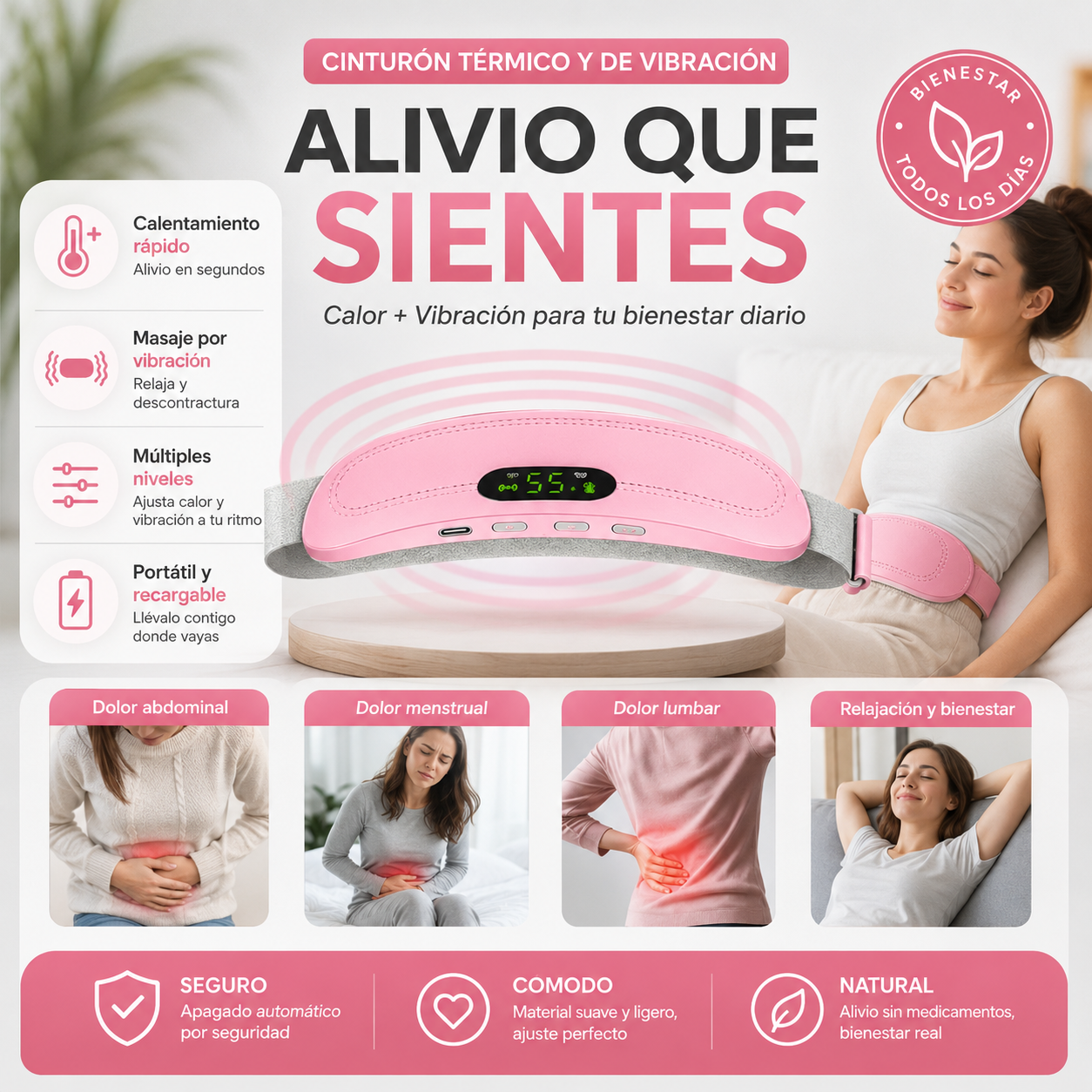CaliHeat™ | Cinturón Térmico Eléctrico para Cólicos