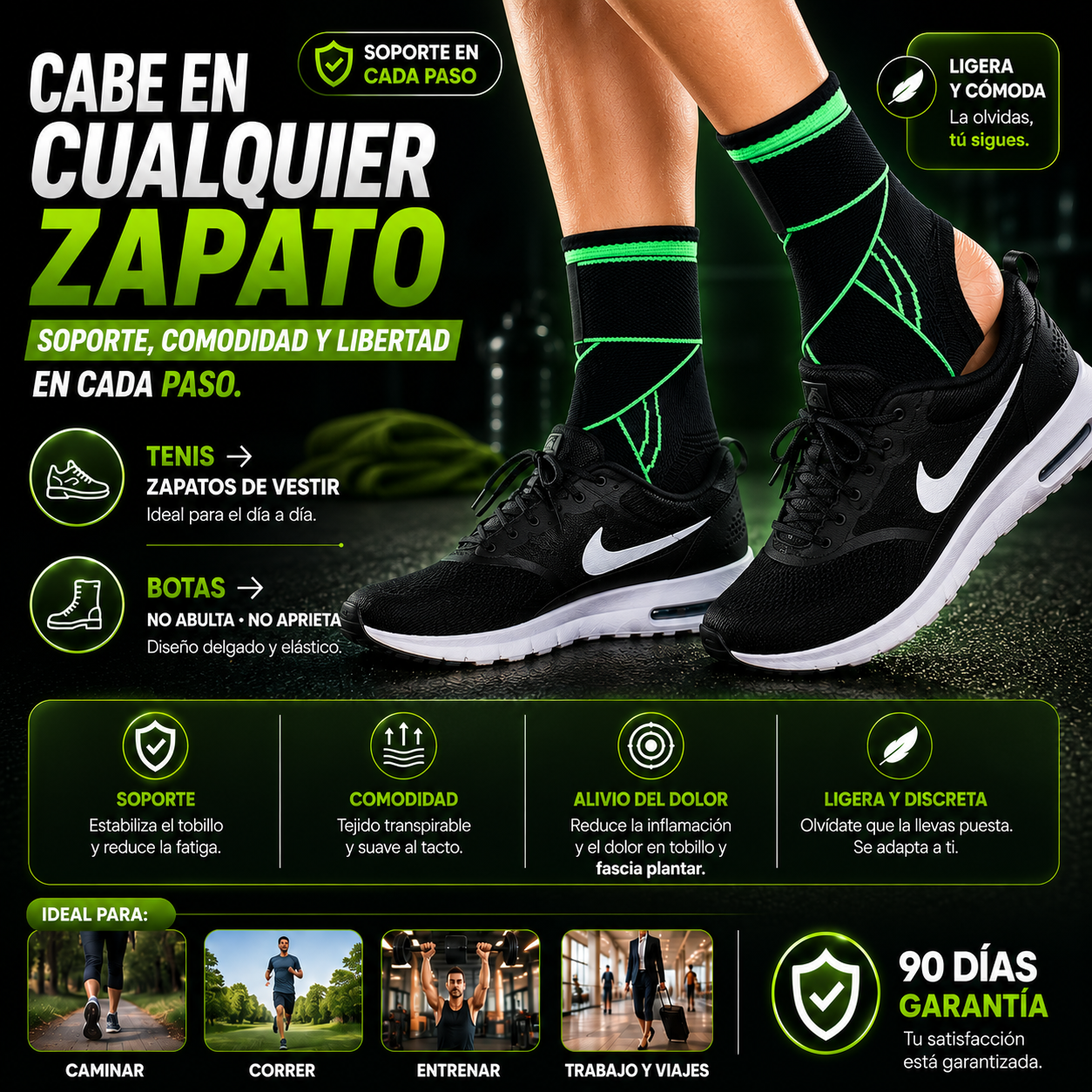AnkleFlex™ | Menos molestias al caminar o entrenar.