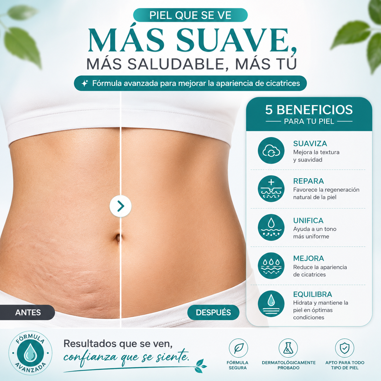 DermaScar™ | Spray Cicatrices | Nutre, hidrata y protege tu piel cada día