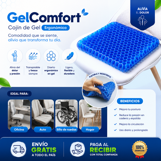GelComfort™ | Cojín Antidolor para Espalda y Cadera