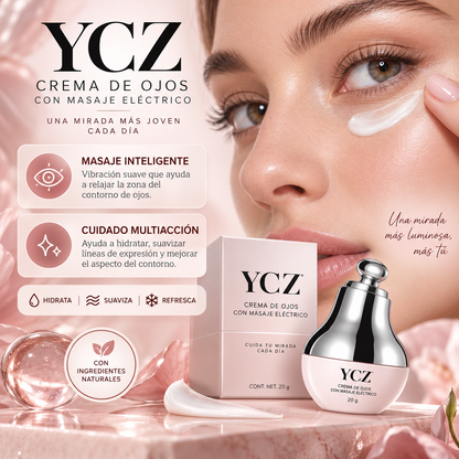 Crema de Ojos YCZ™ | con Masaje Eléctrico | Reduce Ojeras y Desinflama tu Mirada